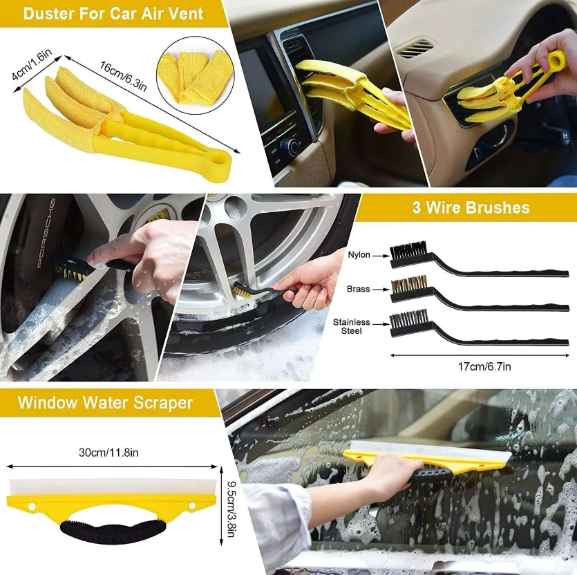 21 Piece Car Detailing kit for Interior and Exterior