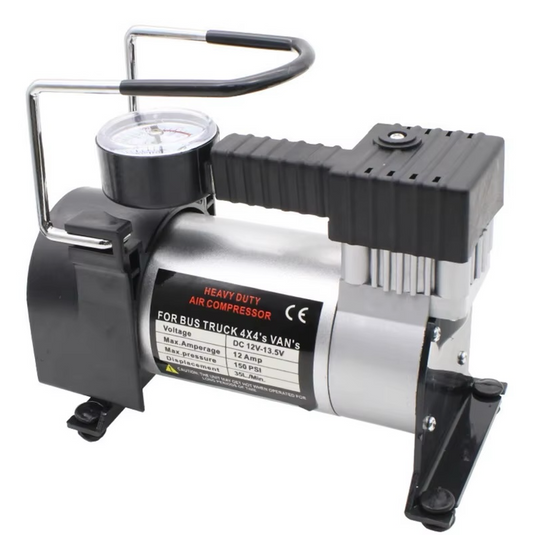12V 2-Cylinder Car Air Compresor Pump 150PSI- Portable & tire Repair Kit
