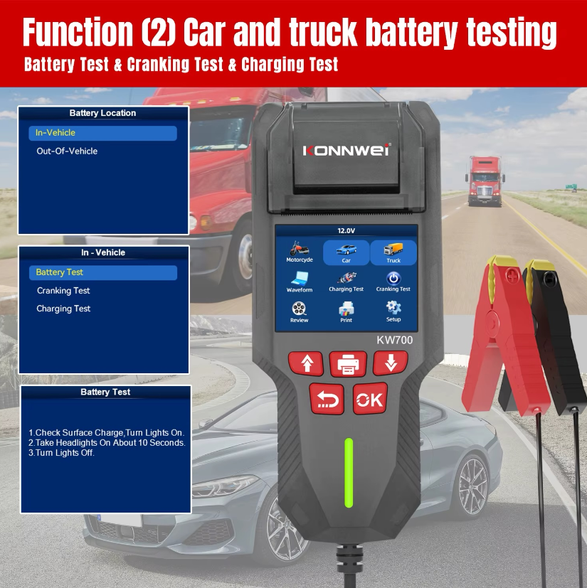 KONNWEI Car Battery & Alternator Tester