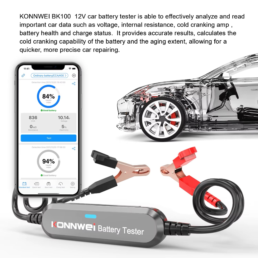 Konnwei Bluetooth Car Battery Tester