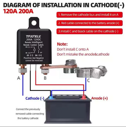 Universal Battery Switch Relay Wireless Remote Control