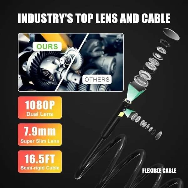1080P HD Waterproof 15m Cables Industrial Endoscope