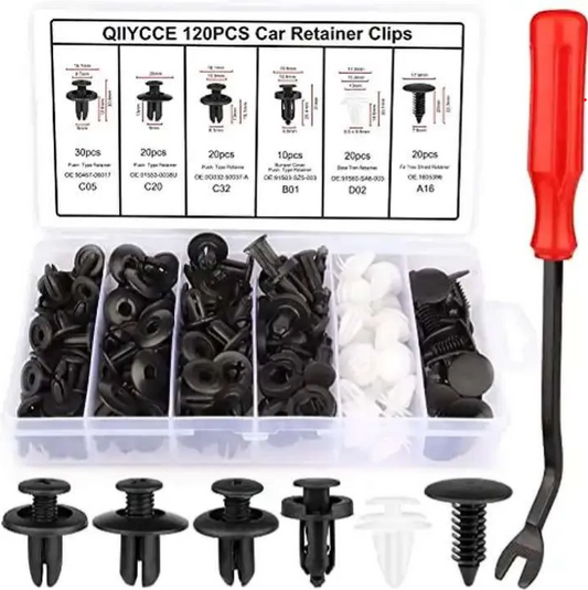 120PCS Car Clips Plastic Rivets
