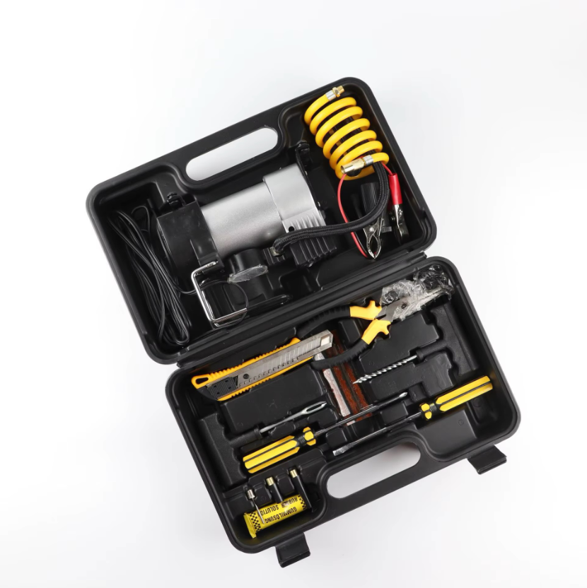 12V 2-Cylinder Car Air Compresor Pump 150PSI- Portable & tire Repair Kit