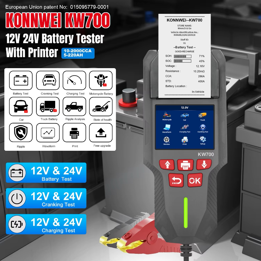 KONNWEI Car Battery & Alternator Tester